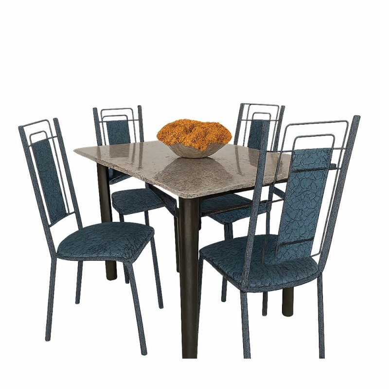 CJ MESA 4C SERRA TUBOS BELGICA NEW GRANITO 115X75 INHAMBU PRETO/BRANCO PRETO MARTELADO