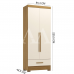 ROUPEIRO 2P. ABRIR 1G RODIAL SMART CINAMOMO/OFF WHITE 51GR2123