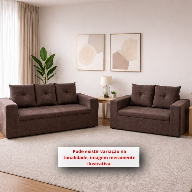 CJ ESTOFADO RG FLEX 2/3 LUGARES TURIM MARROM CJ ESTOFADO RG FLEX 2/3 LUGARES TURIM MARROM