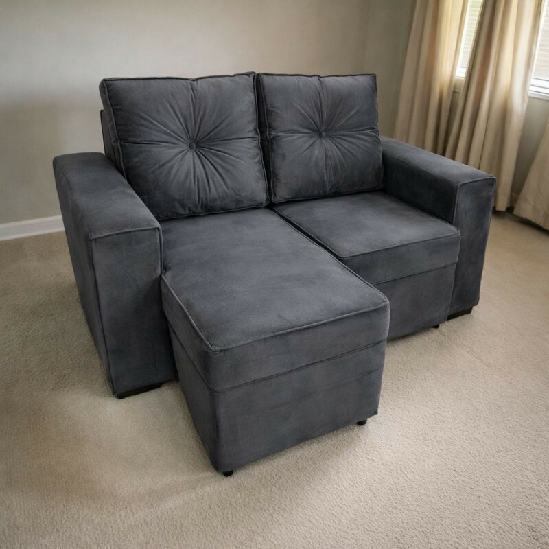 ESTOFADO MALU 2 LUGARES LARA RETRATIL GRAFITE VELUDO ESTOFADO MALU 2 LUGARES LARA RETRATIL GRAFITE VELUDO