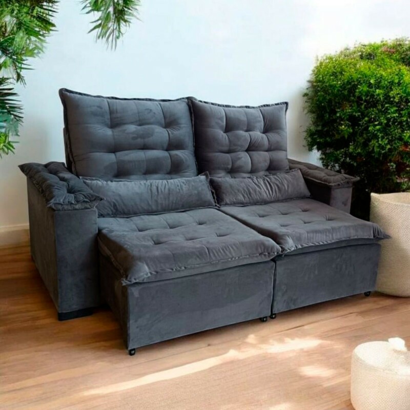 ESTOFADO RG VENEZA RETRATIL 2.20 CINZA INCA 10