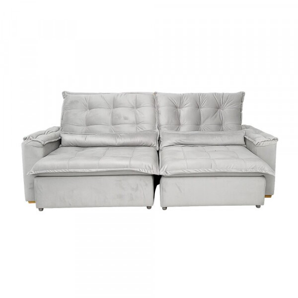 ESTOFADO BOMFLEX GRECIA RETRATIL CINZA CLARO VELUDO ESTOFADO BOMFLEX GRECIA RETRATIL CINZA CLARO VELUDO