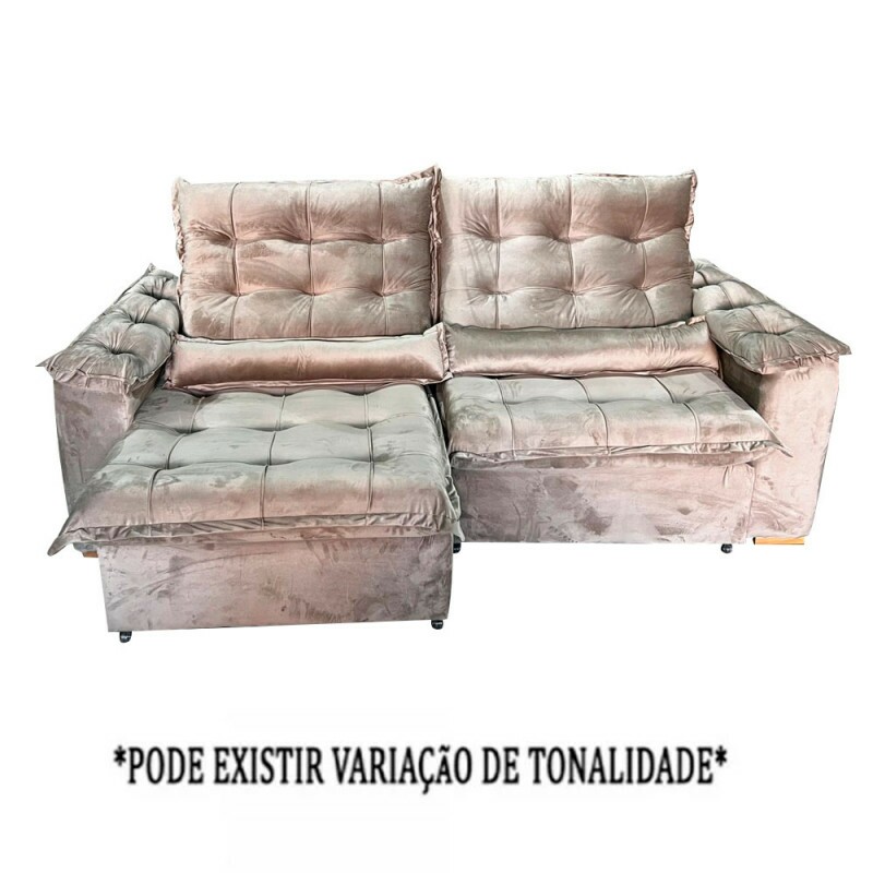 ESTOFADO BOMFLEX GRECIA RETRATIL BEGE VELUDO ASTECA 04