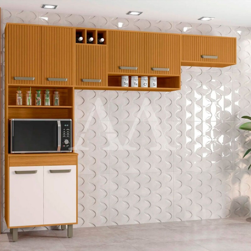 COZINHA POLIMAN COMPACTA MALTA FREIJO/OFF ACETINADO