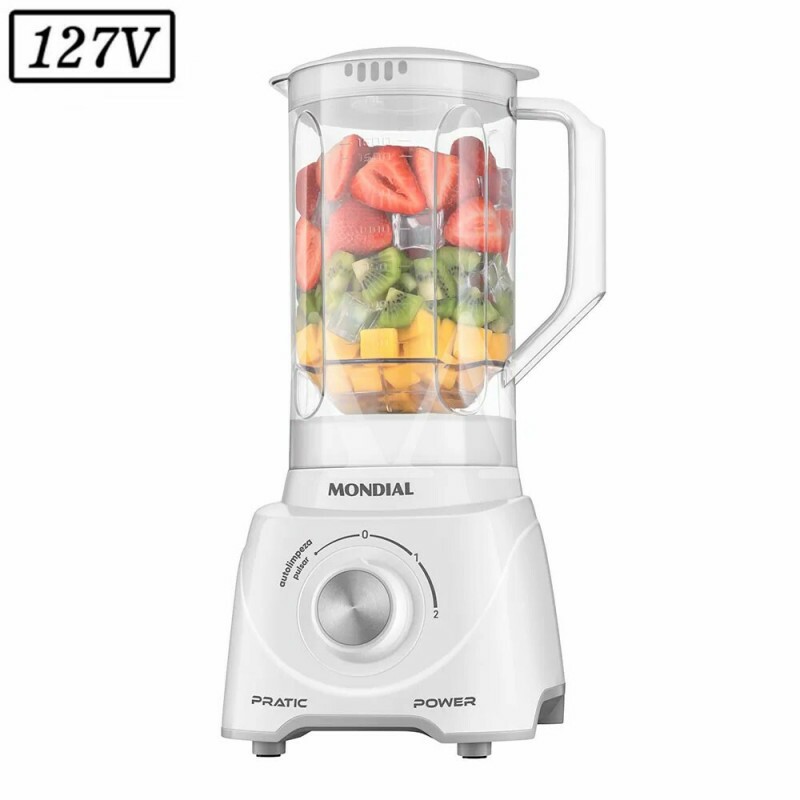 LIQUIDIFICADOR MONDIAL PRATIC POWER L-97-W 2 VEL 220V BRANCO
