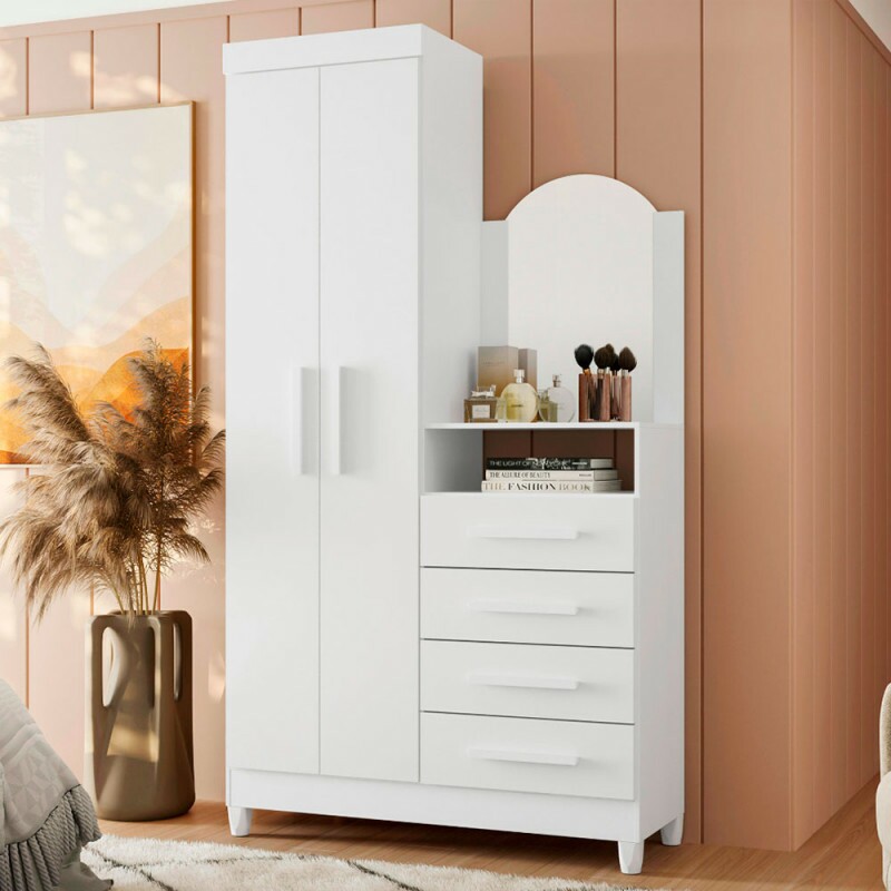 COMODA 4G 2P. ABRIR C/ ESPELHO ALBATROZ NEW CAPRI QUADRIFLEX