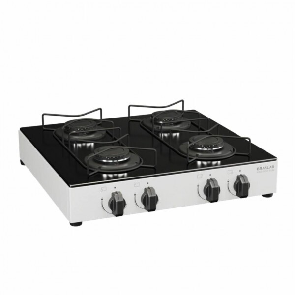 FOGAO 4B BRASLAR COOKTOP ASIATICO GLASS BRANCO