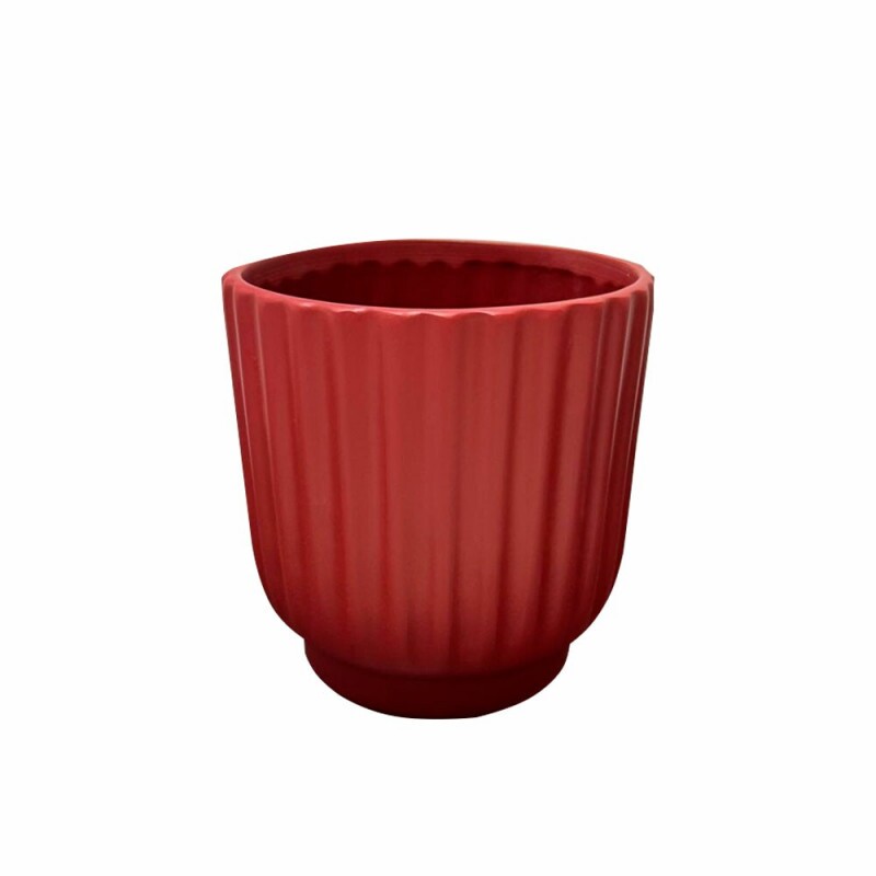 CACHEPOT CERAMICA ROMA PEQUENO 16CM CARMIM
