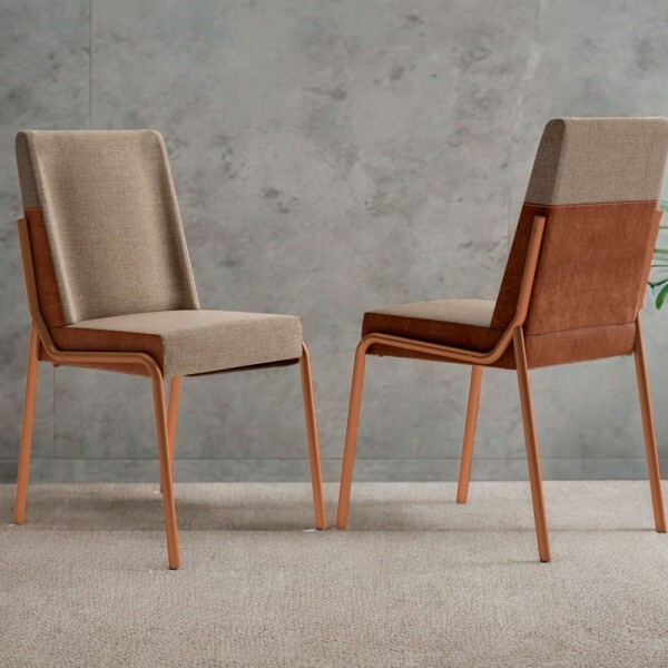 CJ 02 CADEIRAS CARRARO HUG 1749 COURINO CARAMELO/AREIA C/ TUBO ROSE CJ 02 CADEIRAS CARRARO HUG 1749 COURINO CARAMELO/AREIA C/ TUBO ROSE