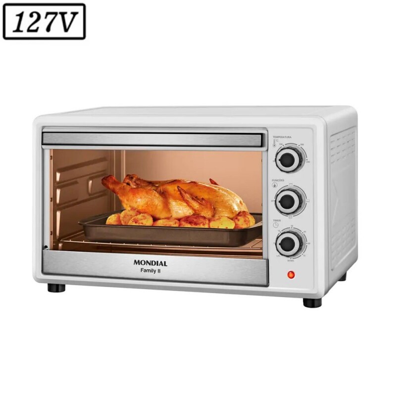 FORNO ELETRICO MONDIAL FRN-42-W FAMILY II 42L 1600W 127V BRANCO/INOX FORNO ELETRICO MONDIAL FRN-42-W FAMILY II 42L 1600W 127V BRANCO/INOX