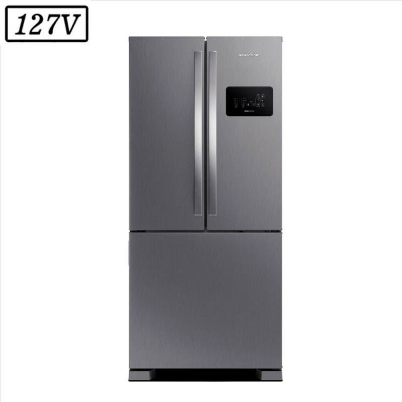 REFRIGERADOR BRASTEMP DOMEST BRO85AK FROST FREE 3 PORTAS 554L 127V INOX