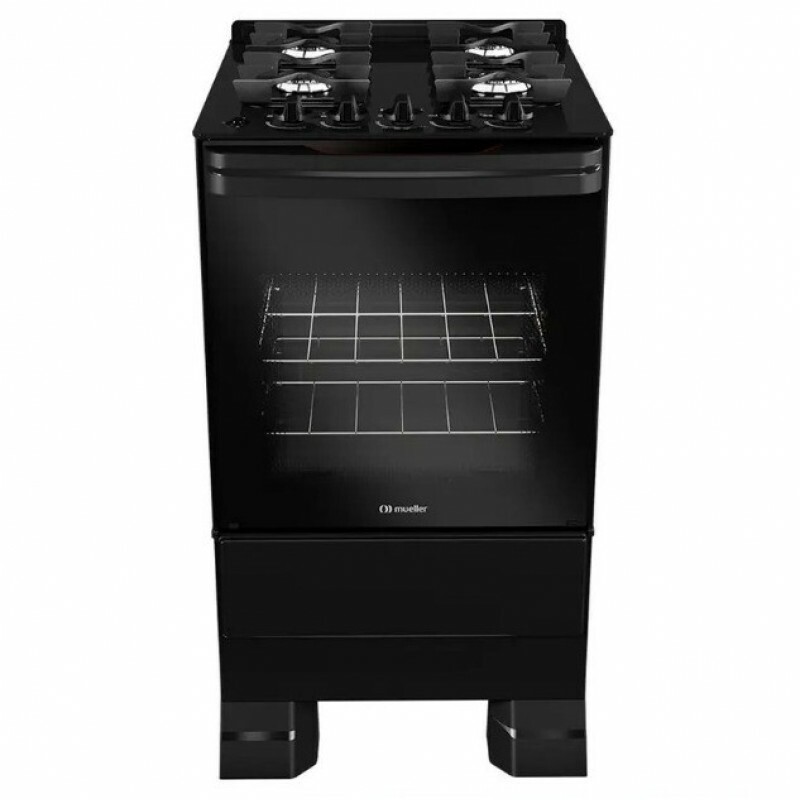 FOGAO 4B MUELLER MFV4BF MESA VIDRO PRETO FOSCO