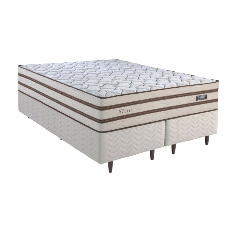 CJ BASE BOX/COLCHAO MOLAS ENSACADAS 158X198X76 DESIGN FIORE BEGE