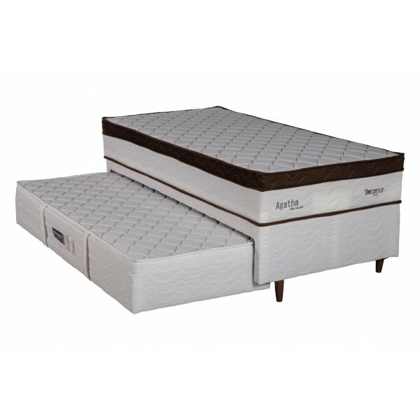 CJ BASE BOX/COLCHAO 88X188X68 DESIGN AGATA MOLAS ENSACADAS C/AUXILIAR