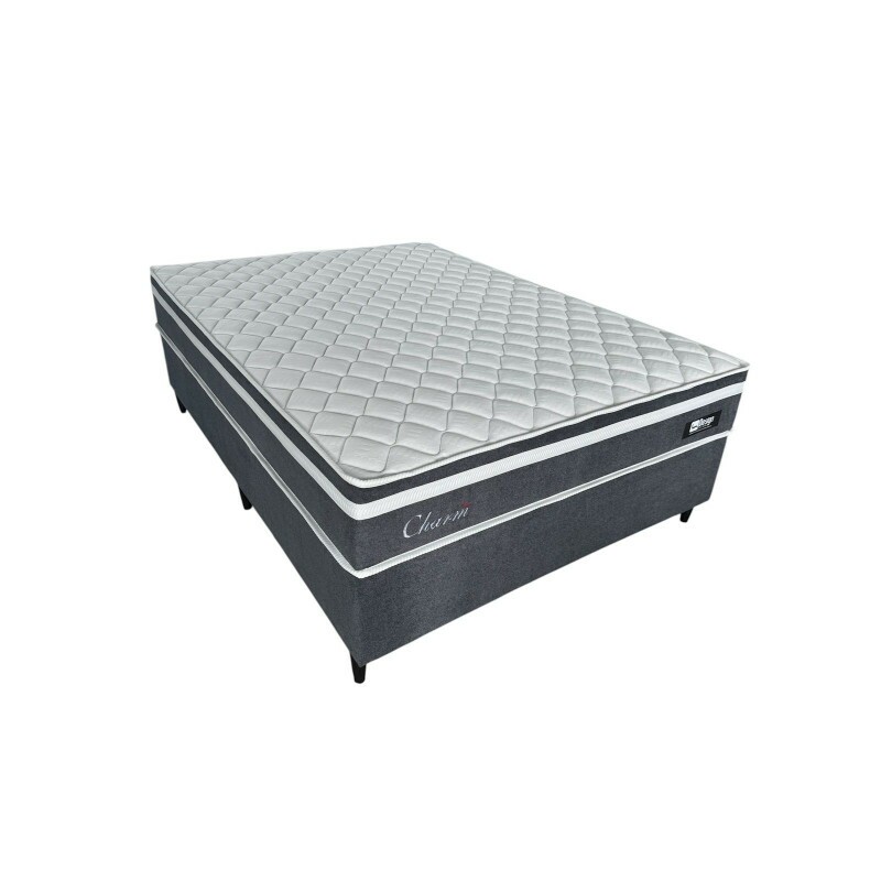 CJ BASE BOX/COLCHAO 138X188X66 DESIGN CHARM MOLAS ENSACADAS BOUCLE CHUMBO