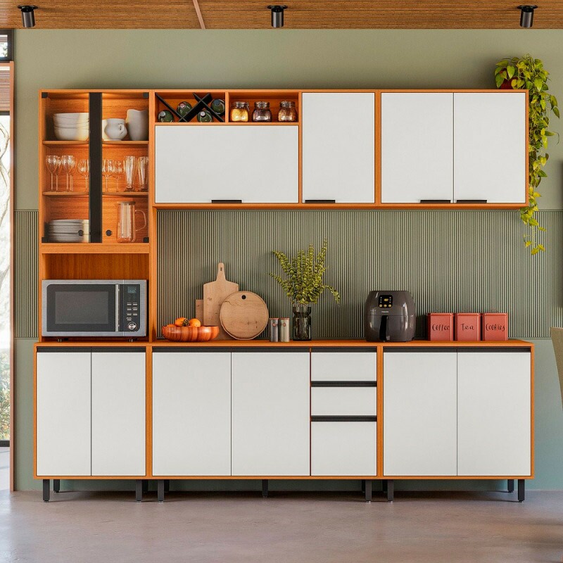 COZINHA POLIMAN RAVENA 13P 2G FREIJO/OFF ACETINADO