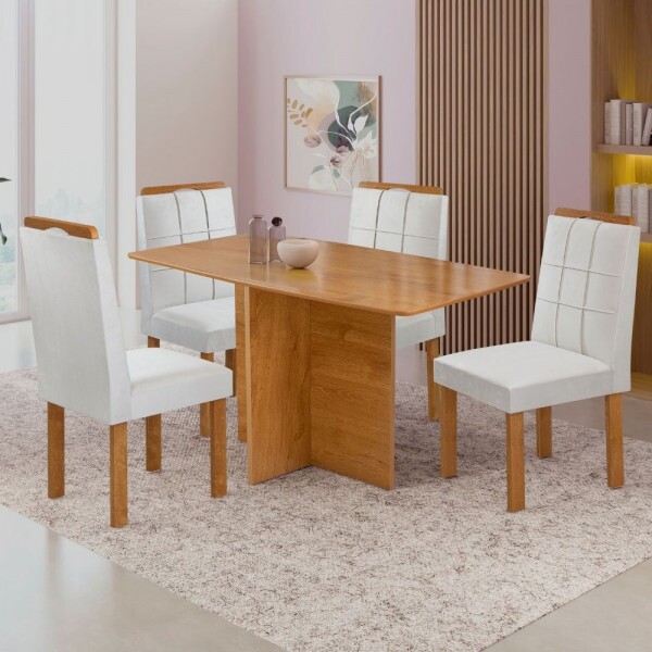 CJ MESA 4C CEL MOVEIS SALINAS RETANGULAR 120X80 TAMPO LONDRES CINA S/VDO CAD. SALINAS TEC 169 CINAMOMO