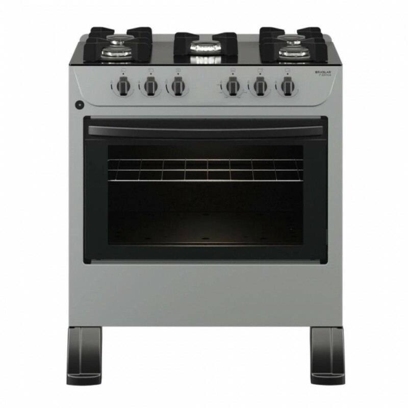 FOGAO 5B BRASLAR CARINA FRONT MESA VIDRO TITANIUM