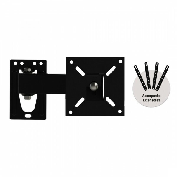 SUPORTE BRASFORMA ARTICULADO P/ TV DE 10'' ATE 60" PRETO