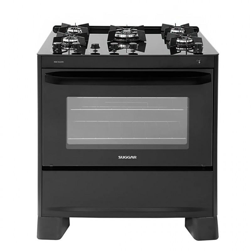 FOGAO 5B SUGGAR PISO MAX GLASS MESA VIDRO PRETO FGVMG510PT